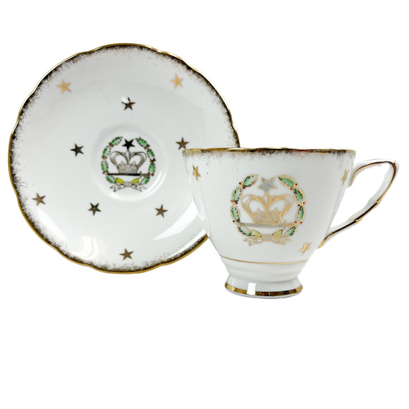 Royal Stafford Other - Royal Stafford Tea Cup Saucer Set Stars Crown Bone China Made in England